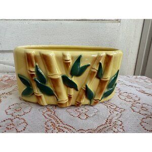 Vintage MCM Royal Copley Planter Tiki Bamboo